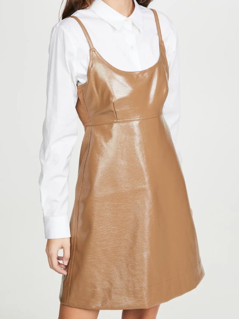 [NWOT] Ganni Tan Faux Leather Dress